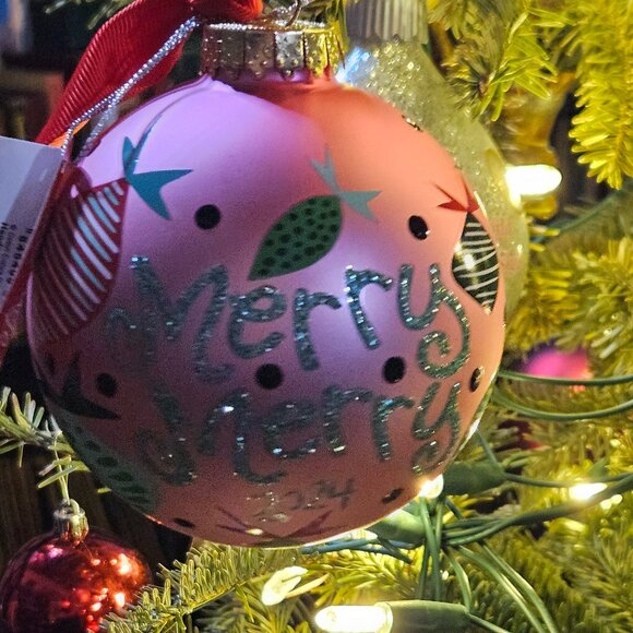 2024 Christmas Ball Ornament - Merry Christmas! - Dillard's a Coton Colors Ed - Picture 1 of 9